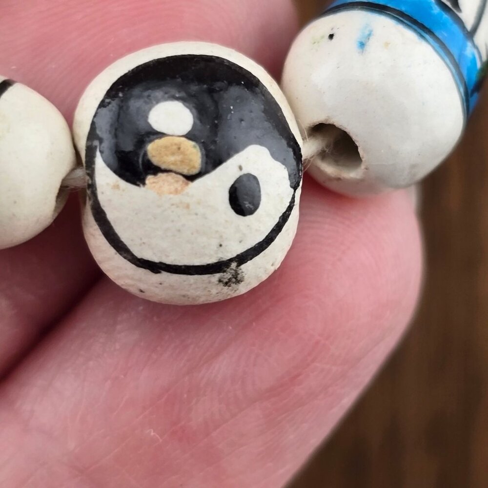 Hand-Painted Ceramic Beaded Necklace With Wildlife & Landscape Scenes READ - Picture 8 of 13